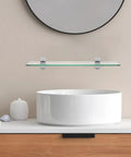 Sturdy Adjustable Glass Shelf Brackets Zinc Alloy Wall Mounts For Bathrooms And Kitchens above a modern sink