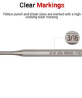 Five Sixty Fourth Inch Roll Pin Punch With Self Centering Guide Ball Tip For Driving Out Hollow Pins, High Carbon Steel, side view