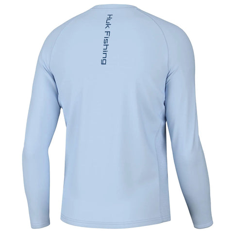 Back view of Pursuit Vented Long Sleeve Fishing Shirt With UPF 30 Sun Protection Ice Water Color Large