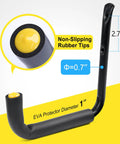 Heavy Duty Garage Storage Hooks Wall Mounted Rack with non-slipping rubber tips for hanging ladders, bikes, and kayaks