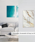 One Gang Light Switch Cover Plate White Gold Marble Wall Faceplate With Painted Screws Decorative Toggle Plate in modern living room.