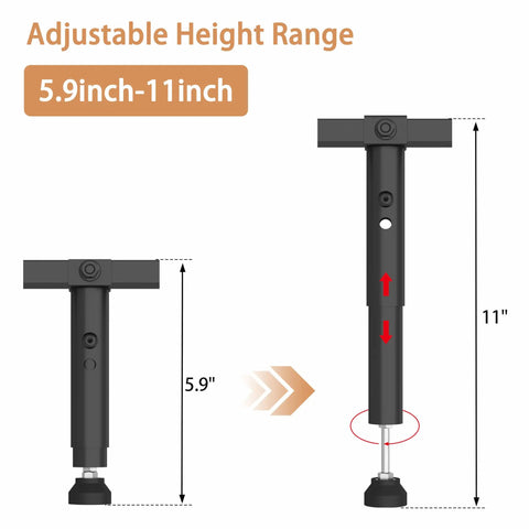 Heavy Duty Bed Frame Support System Universal Adjustable Center Support Beams 5.9 to 11 inch height range for bed stability.