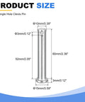 304 Stainless Steel Clevis Pins Single Hole Flat Head Hitch Pin 4 Pack Heavy Duty All Purpose Reliable For Trailer Latches Mechanics Repair Furniture Installation And Industrial Equipment, M10x60mm size
