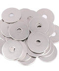 Close-up of AOKOLL 3/8-inch fender washers, 304 stainless steel, flat washers, 30-piece set.