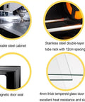 Top Tier 3D Printer Filament Dryer Box With Smart Auto Humidity Control And Zap Ptc Heating For Two Spools durable steel cabinet and glass door details.
