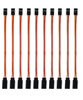 10 Pack Rock Solid 3Pin Servo Extension Cable Cords Male To Female Wires 10Cm 22Awg Heavy Duty Rc Hobby Wiring displayed.