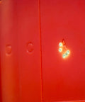 Close-up of full size self healing silhouette reactive shooting target for range training, showing impact marks on durable polymer.