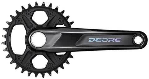 12 Speed MTB Crankset FC M6130 175mm Aluminum Arms 32T Direct Mount Black with visible chainring and arm details.