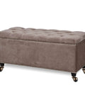Ottoman with 2 Inch Ball Caster With Grip Neck Stem And Brake Sockets For Furniture Set Of Four Vintage Swivel Caster Wheels shown installed
