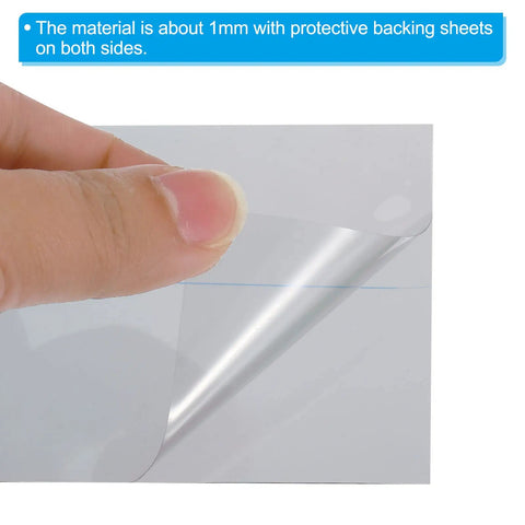 Hand peeling layer of the Six Point Five Inch Polarized Film Sheets Two Pack Adhesive Polarizing Filter For Screens Photography And Lighting Projects Fits LCD Displays Projectors 151mm By 79mm With 90 Degree Angle