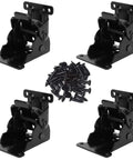 Heavy Duty Folding Hinges 4 Pack Self Locking Steel Brackets With Mounting Screws For Table Legs Bed Frames And Garage Workbench Renovations For Home Builds That Are Built Like A Tank - black hinges and screws