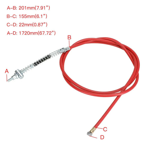 Mini Bike Brake Lever Kit With 22mm Handlebar And 67 Inch Drum Brake Cable Replacement for Coleman CT200U CT200U EX