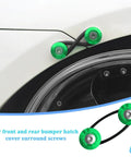 Car Bumper Quick Release Clips Kit, 18 Pcs Front And Rear Bumper Bracket Fasteners, Universal Auto Fasteners in green aluminum