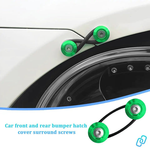 Car Bumper Quick Release Clips Kit, 18 Pcs Front And Rear Bumper Bracket Fasteners, Universal Auto Fasteners in green aluminum