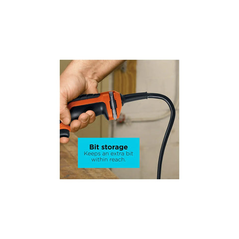 Corded Drill With 5.5 Amp Motor And 3/8 Inch Chuck, Variable Speed For Precise Drilling, Compact And Handy For Tight Spaces, Onboard Bit Storage For Quick Bit Changes And Small DIY Projects