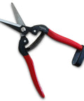 Ultra Light Long Reach Pruning Shears For Garden And Florist Use, Lightweight Carbon Steel Blades, red handles, black spring