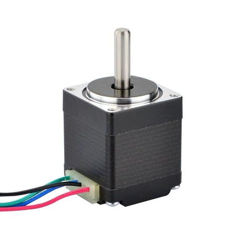 Stepper motor, NEMA 11 bipolar, black body with exposed shaft and 5-wire connector