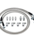 Killer 6AN Transmission Cooler Hose Kit 52 Inch Stainless Steel Braided PTFE Oil Lines with fittings for GM Chevy Ford