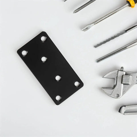 Heavy Duty Iron Shelf Brackets Flat Straight Corner Braces Black Metal For Kitchen Cabinets Storage Support No Wobble Reinforced