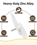 Heavy Duty White Gliding Door Thumb Latch Replacement For Andersen Patio Doors Rock Solid Click Lock with zinc alloy design.