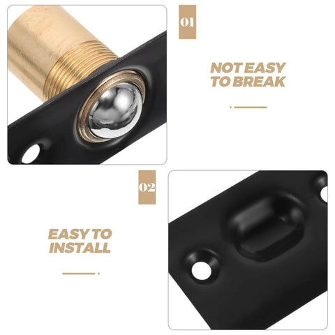 Close-up of Door Ball Catch Hardware Set Concealed Design Heavy Duty Adjustable Spring Tension 4 Piece Kit