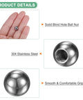 M4x8mm Stainless Ball Nut Knob Set with female thread for lighting fixtures and machinery, 304 stainless steel, ergonomic design.