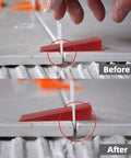 Pro Tile Leveling System Kit With One Thousand Spacer Clips And Three Hundred Reusable Wedges for perfect tile alignment before and after