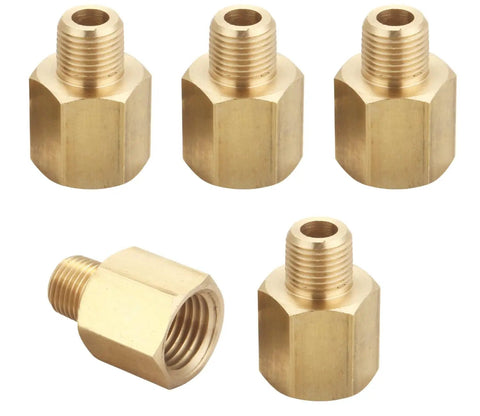 One Eighth Inch NPT Male To One Quarter Inch NPT Female Pipe Adapter Fittings Pack Of Five Built To Last With Deep Threads.