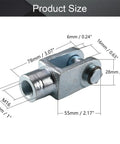 Two Pack Air Cylinder Clevis End Y Type Connector M16x1.5 Female Thread 78mm Length Heavy Duty Iron Pneumatic Fittings For Air Cylinder Foot Mounting Work, M16 clevis size