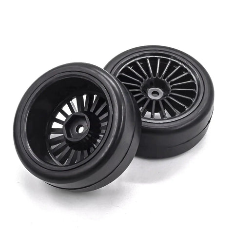 HPI Kyosho Traxxas Compatible 60mm Hard Drift Tires 4 Pack Smooth Tread On Road RC Car Wheels Upgrade Parts For 1To10 Scale Drifting Cars