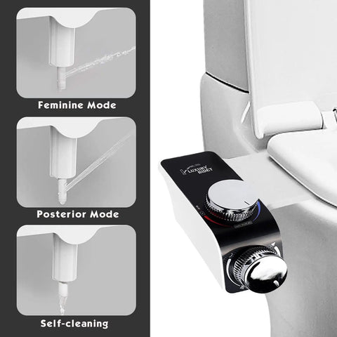 Bidet Attachment For Toilet Seat Non Electric With Hot And Cold Water Front And Rear Wash Self Cleaning Dual Nozzles