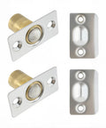 Two Pack Go-To Adjustable Ball Catch Closet Door Latches In Silver Finish, Durable Stainless Steel With Brass Pin