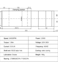 Top Rated 2.5KW Water Cooled Spindle Motor ISO25 Taper Compatible With CNC Milling Engraving Machines 220V 380V VFD Ready technical diagram.