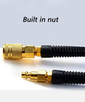 Top Shelf Recoil Air Compressor Hose Featuring Heavy Duty Pu Spring Design with built-in nut connectors for DIY mechanics.
