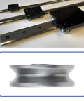 20 Pack V623ZZ V Groove Sealed Ball Bearings 12X3X4MM For CNC Routers and Linear Guide Tracks showing steel design and bearings.