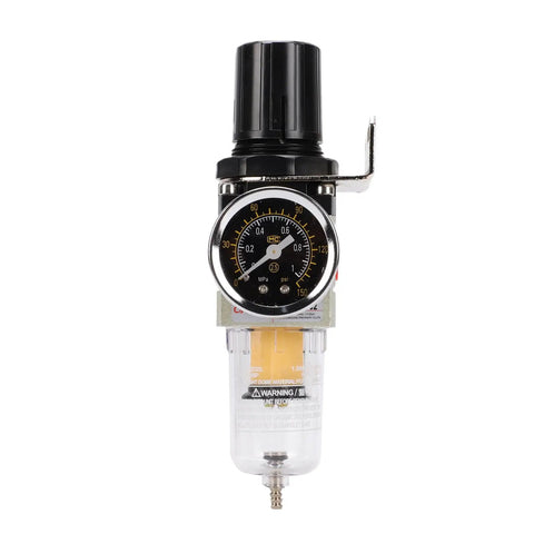 Built Tough 3 Liter Coolant Sprayer With Flexible Shaft Solenoid Valve Magnetic Mount Cutting Fluid Rig Kit For CNC Lathe Milling Machine Shop Grade Lubrication System No Fuss, featuring a pressure gauge and clear filter.