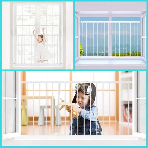 Extra Wide Window Safety Gate For Home Use Kid And Pet Proof Pressure Mounted No Drilling Easy Install Fits 61.41 To 86.61 Inches Sliding