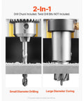 2-in-1 feature of Versatile Magnetic Drill Press Delivering Serious 1400W Output; small and large diameter drilling options.