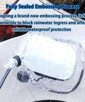 Premium EV Charger Port Cover For BMW 330e And BMW 330e Touring sealing rainwater with embossed PVC on a wet vehicle.