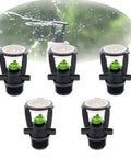 One Half Inch Male Thread Rotating Sprinklers Mini Wobbler Irrigation Water Spray Nozzles Five Pack ABS Plastic