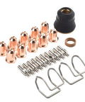 Top Pick Plasma Cutter Consumables Kit With Extra Electrodes Nozzles And Swirl Rings For S30 S35 Cut45 Machines Plus Spring Guide, 24-piece set.