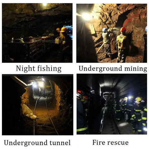Various applications of Rechargeable LED Mining Headlamp For Hard Hats Waterproof And Explosion Proof Safety Cap Light.