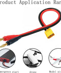 XT30 Male To 4mm Banana Plug Adapter Cable 16AWG 30CM Lead For RC LiPo Battery Charging FPV Drone, High Current Power Connector, Yellow, 2 Pack