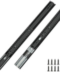 Pair Of 22 Inch Soft Close Ball Bearing Drawer Slides Full Extension 100 Pound Capacity Black Steel Heavy Duty Drawer Upgrade