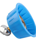 Blue seven hole elbow atomizing nozzle for high pressure garden sprayers with fine mist and wide coverage, water saving up to 30 percent.