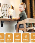Heavy Duty 90 Degree Self Locking Folding Hinge For Wall Mount Drop Leaf Tables That Saves Serious Floor Space And Clicks Into Place Dead Simple With Rock Solid Grip, attached under wooden table.