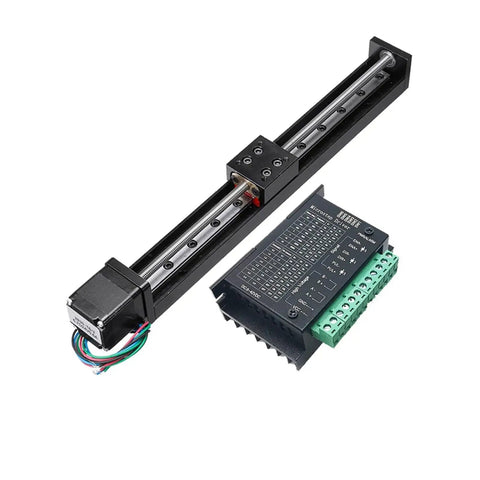 Smooth Rock Solid Linear Bearing CNC Sliding Table Rail XY Stage Kit with drive, low noise precision guide, 50mm travel