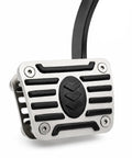 Heavy Duty 304 Stainless Steel Clutch Pedal Extender With Grippy Anti Slip Rubber Surface For Manual Transmission Cars close-up view.