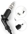 Race Ready Ignition Coil With Two Spark Plug Wires Replacement Kit for 50cc-150cc Engines, showcasing components and connections.