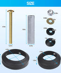 Heavy Duty Toilet Tank To Bowl Gasket Kit With Three Sets Of Stainless Steel Bolts Universal Fit For Two Piece Toilets Easy Install size measurements and components